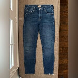 MOTHER Looker Ankle Fray Girl Crush Dark Wash Denim Jeans Womens Size 27